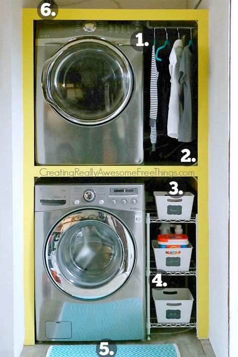 Laundry room ideas - C.R.A.F.T. Stackable Laundry Closet, Mud Room Ideas Entryway, Stackable Laundry, Tiny Laundry, Craft Room Organization Diy, Utility Room Ideas, Laundry Nook, Diy Mason Jar Crafts, Tiny Laundry Rooms