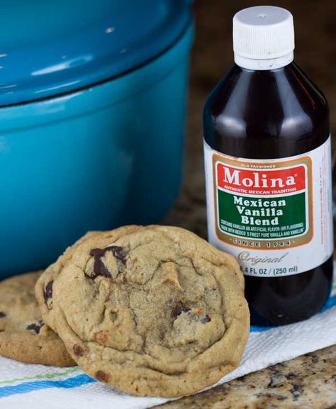 Dense and Chewy Mexican Vanilla Chocolate Chip Cookies | by ANNA on MAY 18, 2014 | "Cookie Madness" blog Recipes With Mexican Vanilla, Mexican Vanilla Recipes, Jumbo Cookies, Mexican Vanilla, Bread Dough Recipe, Vanilla Recipes, Mexican Chocolate, One Egg, Dough Recipes