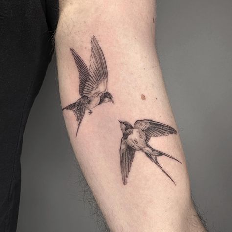 I am always happy to take on tattoos a little different to what you usually see me post.. especially smaller more realistic styles pieces, such as there small swallows for Andy a few weeks ago ✌️ . . #tattoo #tattoos #tattooinspo #swallowtattoo #birdtattoo #microrealism #microrealismtattoo #brightontattoo Swallow Tattoo Meaning, Swallow Tattoo Design, Swallow Bird Tattoos, Bird Tattoo Men, Brighton Tattoo, Small Bird Tattoo, Swallow Tattoo, Dotwork Tattoo, Memorial Tattoos