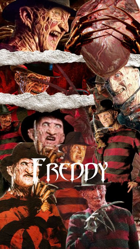 Freddy Krueger Collage, Halloween Wallpaper Freddy Kruger, Freddy Krueger Aesthetic Wallpaper, Horror Movie Art Wallpaper, Freddy Krueger Wallpaper Iphone, Freddy Krueger Background, Cute Freddy Krueger, Art Halloween Wallpaper, Freddy Krueger Wallpaper