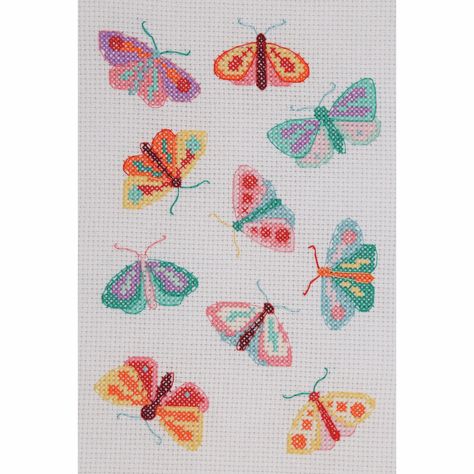 Butterfly Cross Stitch Pattern, Moths And Butterflies, Dmc Cross Stitch, Butterfly Cross Stitch, Cross Stitch Thread, Mini Cross Stitch, Cross Stitch Animals, Pastel Shades, Counted Cross Stitch Kits