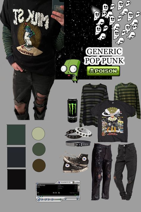 Simple Punk Outfits, Meh Wallpaper, Pop Punk Style, Pop Punk Outfits, Pop Punk Aesthetic, Punk Lifestyle, Emo Clothes, Pop Punk Fashion, Midwest Emo