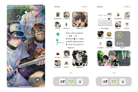 Anime Ios 16 Homescreen, Enstars Phone Layout, Anime Ios 16 Layout, Anime Ios Layout, Anime Phone Layout, Anime Iphone Layout, Anime Homescreen Layout, Anime Homescreen, Layout Phone