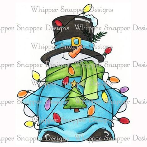 LET'S GET LIT Whipper Snapper Designs Christmas, Watercolor Snowmen, Christmas Card Drawing, Winter Rocks, Christmas Stamps Rubber, Whipper Snapper Designs, Christmas Present Tags, Christmas Sketch, Christmas Doodle