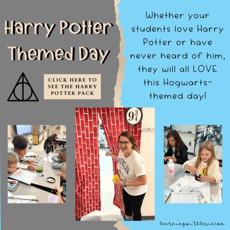 Harry Potter Day At School, Harry Potter Class Activities, Harry Potter Room Transformation, Harry Potter Classroom Activities, Harry Potter Classroom Transformation, Harry Potter Lessons, World Book Day Activities, Harry Potter Classes, Harry Potter Activities