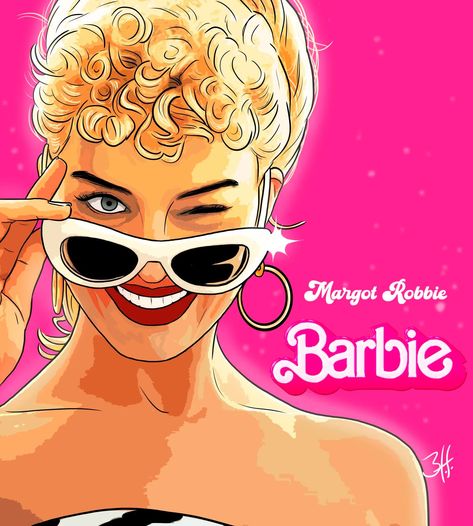 Barbie Illustration Art, Barbie Pop Art, Barbie Fan Art, Barbie Swimwear, Nyc Drawing, Jeans Painting, Barbie Fanart, Barbie Drawing, Pop Art Drawing