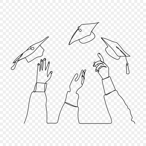 Graduation Drawing Art, Graduation Cap Drawing, Drawing Student, Graduation Drawing, Students Drawing, Wing Drawing, Cap Drawing, Blue Drawings, Drawing Png