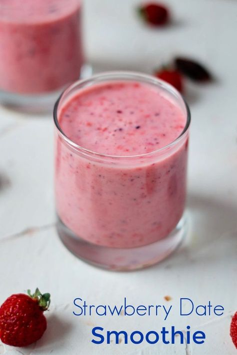 Strawberry Date Smoothie Recipe #Smoothie #SmoothieRecipe #StrawberrySmoothie #DateSmoothie Strawberry Dates Smoothie, Smoothie Recipes With Dates, Date Smoothie Pregnancy, Date Smoothie Recipes, Pregnancy Smoothie Recipes, Freezer Prep, Date Smoothie, Recipe Smoothie, Pregnancy Snacks