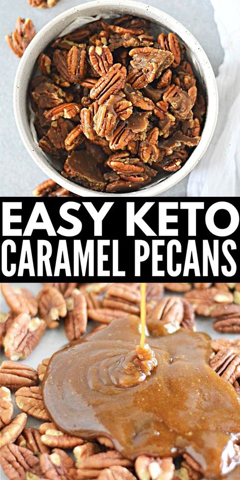 Keto Caramel Pecans #ketocaramelpecans #caramelpecans Keto Pecans, Coated Pecans, Keto Salted Caramel, Caramel Pecans, Keto Candy, Caramel Pecan, Diet For Beginners, Ketogenic Diet Recipes, 4 Ingredient