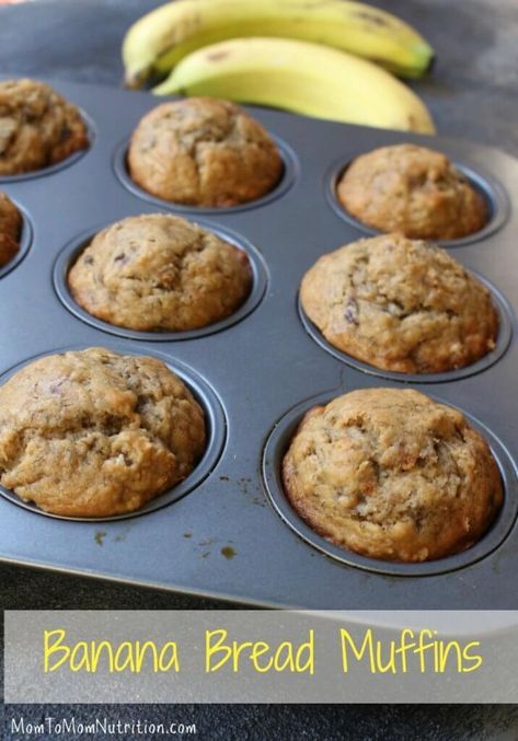 Banana Bread Muffins Easy, Resep Muffin, Simple Banana Bread, Roti Pisang, Banana Muffin Recipe, Banana Bread Muffins, Bread Muffins, Muffin Bread, Banana Nut Bread