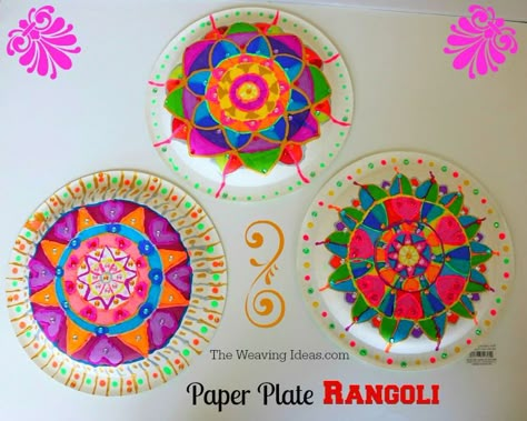 India Crafts For Kids Culture, Deepavali Craft For Preschoolers, Rangoli Craft For Kids, Diwali Kids Crafts, Divali Ideas Crafts, India Activities For Kids, Indian Crafts For Kids, Paper Plate Rangoli, Eyfs Diwali