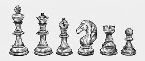 Hand-drawn sketch set of chess pieces. chess. check mate. king, queen, bishop, knight, rook, pawn #paid, , #Sponsored, #Affiliate, #chess, #set, #Hand, #pieces Chess Piece Tattoo, Chess Tattoo, Queen Chess Piece, Wood Burning Patterns Stencil, Shading Drawing, Architecture Drawing Sketchbooks, Acid Art, Forearm Tattoo Design, Sketch Tattoo Design