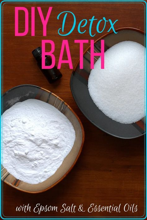 DIY detox bath... not only relaxing, a long soak can be so healthy for your body. Try out an all-natural detox with some simple ingredients you likely already have! #detox #bathsoak #bath #diy #homemade #essentialoils Baking Soda Detox Bath, Diy Bath Salts With Essential Oils, Baking Soda Body Scrub, Diy Bath Soak, Detox Bath Recipe, Bath Soak Recipe, Diy Detox, Baking Soda Bath, Baking Soda Face