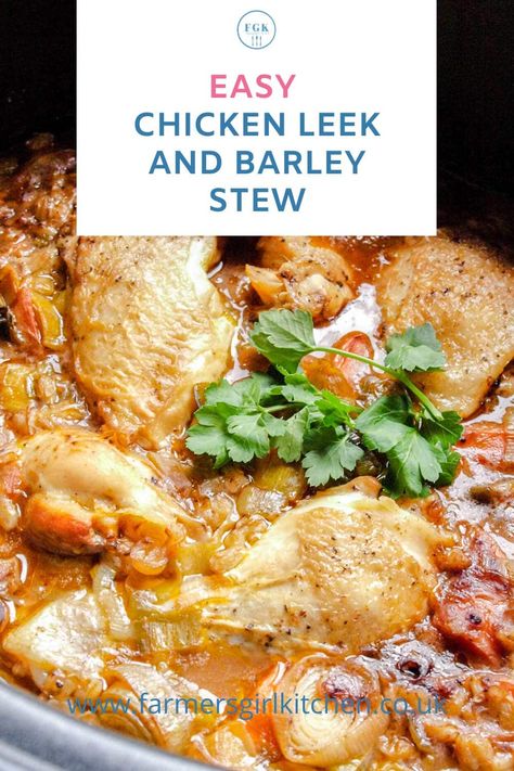 Barley Recipe Healthy, Chicken Leek Soup, Chicken Barley, Barley Stew, Healthy Winter Meals, Barley Recipe, Recipe Crockpot, Low Carb Chicken Recipes, Best Chicken Recipes