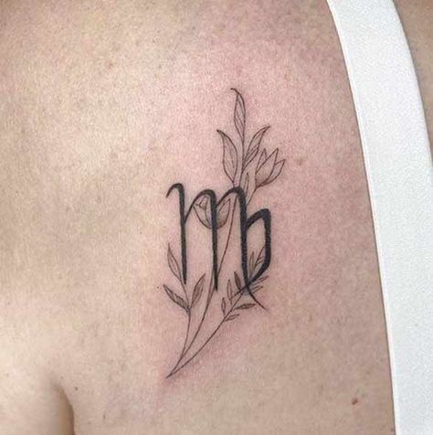 Minimalistic virgo glyph tattoo by @sharon_zubatov Virgo Wheat Tattoo, Virgo Tattoo Small, Constellation Tattoo Virgo, Virgo Tattoo Designs For Women Small, Virgo Horoscope Tattoo, Virgo Tattoo Constellation, Virgo Tattoo Minimalist, Small Virgo Tattoo Ideas, Virgo Symbol Tattoo