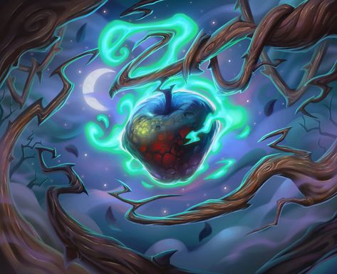 ArtStation - Witchwood's Touch, Botos Vlad Magic Fruit Fantasy Art, Hearthstone Artwork, Magical Fruit, D D Items, Fantasy Props, Halloween Artwork, Bullet Journal Art, Common Themes, Wow Art