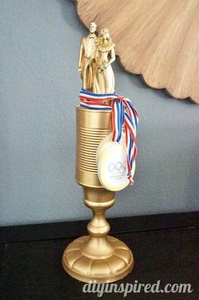 Couples Olympics Games and Ideas - DIY Inspired Couples Olympics, Diy Awards, Family Olympics, Diy Trophy, Fantasy Football Gifts, Olympics Party, Golf Trophy, Diy Golf, White Trash Party