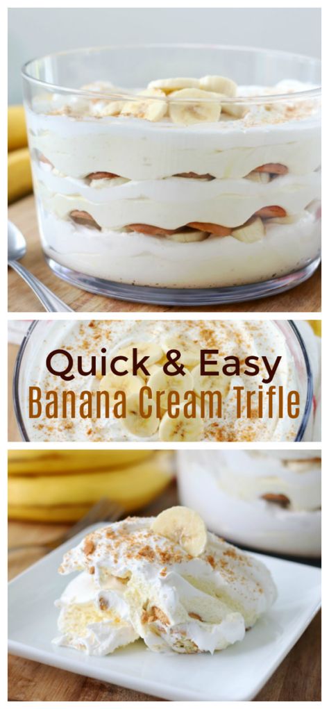 Banana And Whipped Cream, Banana Cream Pie Nilla Wafers, Banana Cream Trifle, Easter Trifle Desserts, Mini Trifle Desserts, Angel Food Trifle, Banana Trifle, Banana Pudding Trifle, Trifle Bowl Recipes