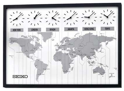 <p> <strong>Large World Time Zone Clock</strong> with a large map of the world and six time zone clocks spanning across the top will let you see what time it is in the cities of your choice across the world. There are 32 different printed city plates which are included with the clock and a blank one for a smaller city you may wish to display. A sati... Wall Clock Time Zones, Time Zone Map, Time Zone Clocks, Miami Condo, Black Home Decor, World Clock, House Updates, Globe Decor, Map Wall Decor