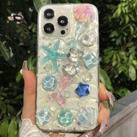 Just found this amazing item on AliExpress. Check it out! $8.91 | Dream Ocean 3D Phone Case Crystal  Mermaid Shell Stone Soft TPU Acrylic Dustproof for iPhone 15 14 13 12 11 Pro Max Mermaidcore Phone Case, Seashell Case, Junk Case, Mermaid Phone Case, Acrylic Phone Case, Mermaid Phone, Crystal Mermaid, Drawing Refrences, 3d Phone Cases