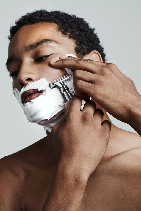 Man Shaving Reference, Mens Beauty Editorial, Man Shaving, Barber Accessories, Men Shaving, Shaver For Men, Barbara Sturm, Clean Shave, Shaving Beard