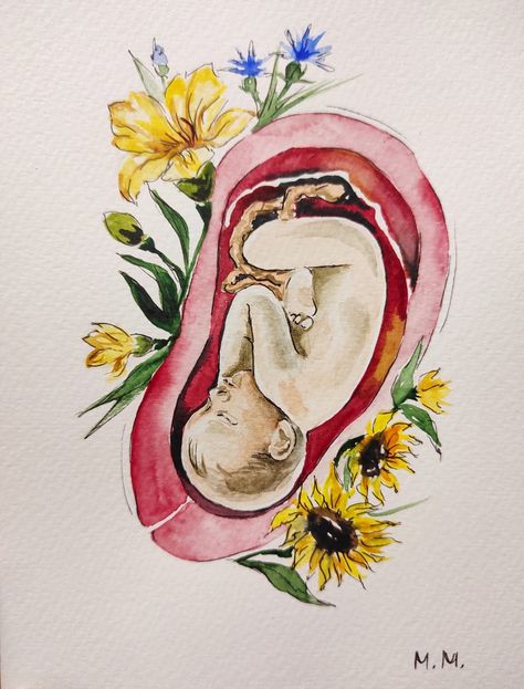 Pregnancy Drawing Sketches, Baby In Womb Drawing, Baby In Womb Art, Fertility Blessing, Womb Drawing, Womb Painting, Womb Illustration, Womb Magic, Motherhood Artwork