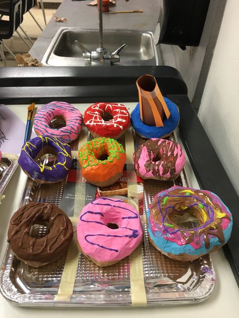 Classe D'art, Donut Art, 3d Art Projects, Sculpture Lessons, 6th Grade Art, Wayne Thiebaud, 4th Grade Art, 5th Grade Art, 3rd Grade Art