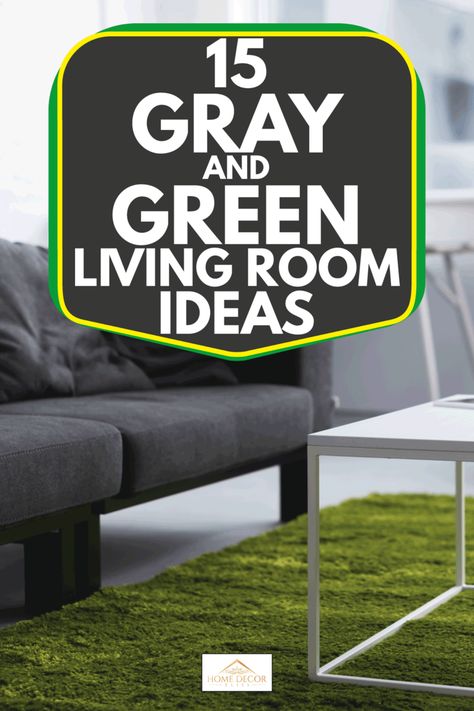 Light Grey And Olive Green Living Room, Grey Walls With Green Accents, Dark Gray Couch Living Room Green Accents, Green Couch Gray Floor, Light Green And Gray Living Room, Grey Couch Sage Green Pillows, Adding Green To Living Room, Gray Cream And Green Living Room, Grey Walls Green Couch