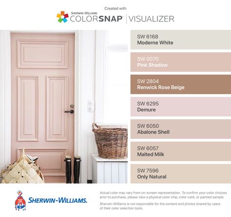 Sherwin Williams Pink Shadow Pinky Beige Sherwin Williams, Pink Beige Paint, Color Palette Sherwin Williams, Pink Paint Colors, Pink Color Palette, Malted Milk, Pink Door, Sherwin Williams Paint Colors, Rose Beige