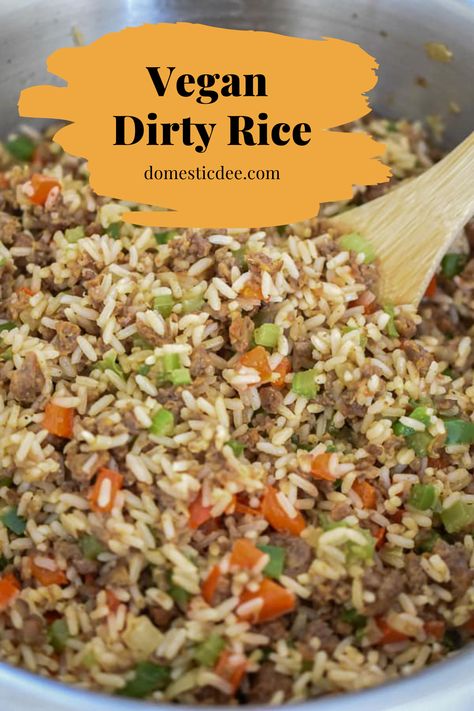 Vegan Dirty Rice Recipe, Dirty Rice Recipe, Vegetables And Rice, Rice Recipes Vegan, Vegan Rice, Dirty Rice, Rice Recipes For Dinner, Rice Dish, Roast Chicken Recipes