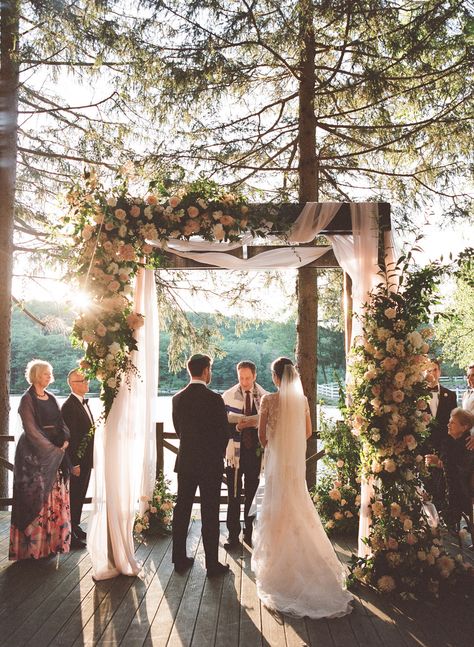 Huppah Wedding, Wedding Processional Order, Processional Order, Floral Ceremony, Wedding Processional, Wedding Chuppah, Jewish Wedding Ceremony, Blush Fabric, Catholic Wedding