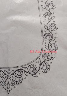 Flower Aari Work Designs Tracing, Ns Aari & Creations, Aariwork Tracing Designs, Blouse Back Neck Aari Work Designs, Tracing Worksheets Aari Work, Ns Arts And Creations, Tracing Designs For Aari Work Blouse, Ns Aari Tracing Paper, Simple Aari Work Trace Paper Designs For Blouse