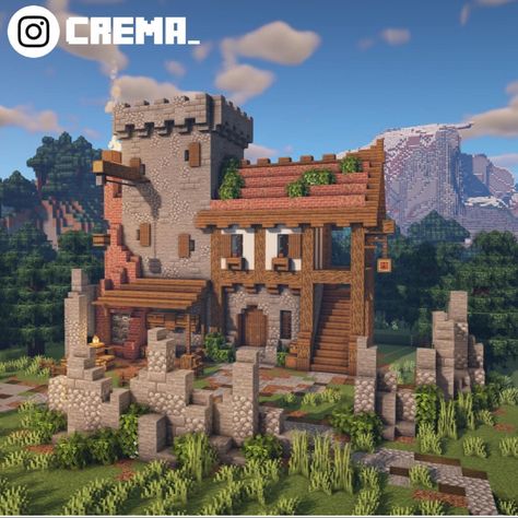 Medieval Builds, Minecraft Kingdom, Minecraft Idea, Minecraft City Buildings, Rumah Minecraft Sederhana, Minecraft Mansion, Minecraft Structures, Minecraft House Plans, Bangunan Minecraft