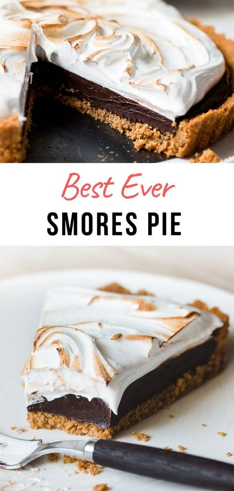 S’mores Pudding Pie, Smores Frozen Dessert, S’mores Inspired Desserts, Cabin Dessert Ideas, Marshmallow Pie Topping, S’more Desert, S’mores Dessert Ideas, Unique Smores Recipes, S’more Dessert Recipes