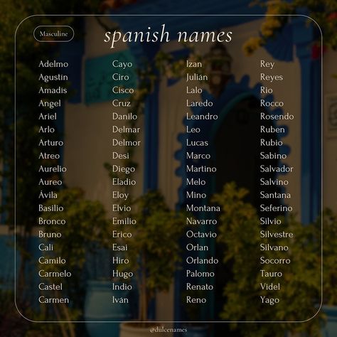 Spanish boy names 💙🫐🩵 Explore these boy names with Spanish origins/usage and find your new favorites. My favorites are Cayo, Arlo, Montana, Bruno and Tauro! Tell me your favorites below!! Disclaimer: The information in this post is not my own and is found widely available from various online sources. This post is for entertainment purposes only, not educational. Please be respectful in the comments to prevent removal or restriction. __________________________________________ #explore #fy... Last Names Spanish, Hispanic Names Boy, Spanish Male Names, Spanish Boy Names Unique, Mexican Names For Boys, Spanish Names Boys, Spanish Nicknames, Mexican Boy Names, Spanish Boy Names