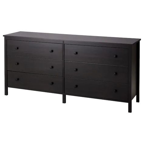 KOPPANG 6-drawer dresser - black-brown - IKEA Ikea Chest Of Drawers, Hemnes Shoe Cabinet, Dresser Black, Wide Chest Of Drawers, Black Dresser, 8 Drawer Dresser, Прикроватные Тумбочки, Dresser Storage, Ikea Malm