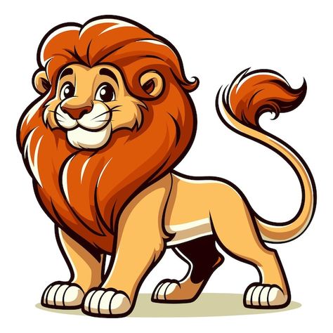 Cute Lion Drawing Easy, Cute Lion Drawing, Lion Cartoon Drawing, Cute Lion Cartoon, Lion Vector Illustration, Lion Drawing Simple, Jungle Animal Art, Lion Cartoon, Abstract Lion