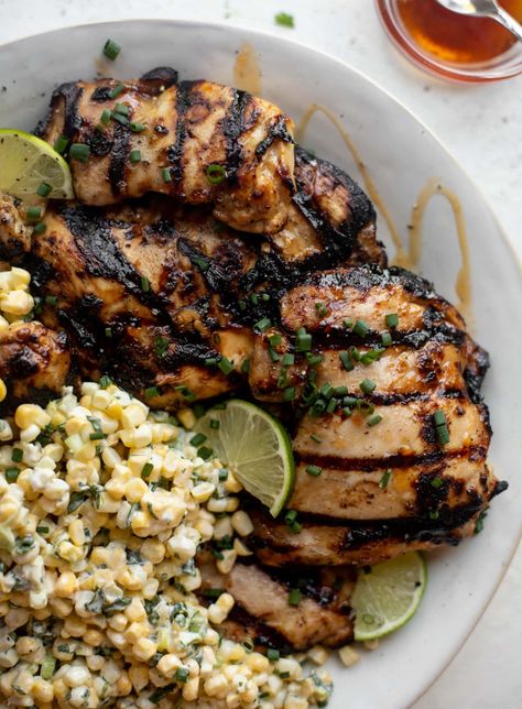 G Hughes Parm Peppercorn Recipes, Chicken With Corn Salsa, Clean Summer Dinner Recipes, Summer Dinner Inspiration, Single Healthy Meals, Fresh Summer Dinner Recipes, Pros Friendly Meals, Summer Date Night Dinner Recipes, Light Fresh Summer Meals