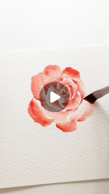 Watercolor Painting Of Flowers, How To Paint Watercolor Roses, Watercolour Rose Painting, Flower Watercolor Illustration, Watercolor Roses Painting, Watercolor Roses Tutorial, Small Watercolor Flowers, Watercolour Inspiration Beginner, How To Paint A Rose