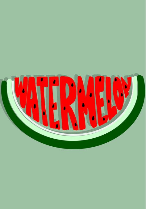 Typography Artwork Illustration, Fruit Typography, Watermelon Lettering, Illustrator Designs, Word Typography, Typography Drawing, Watermelon Art, Graphic Design Infographic, Typo Design