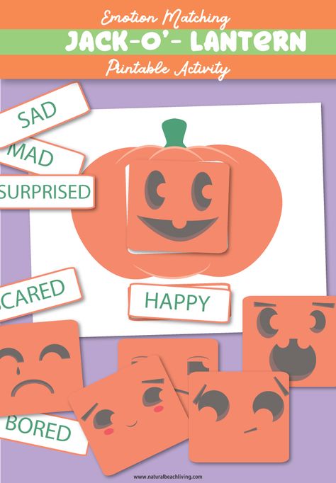 Emotions Activities, Preschool Emotions Printables and Preschool Pumpkin Theme Printables, In this fun Pumpkin activity, you'll be helping kids learn with different faces on a pumpkin. These Emotions Activities Pumpkin Faces are cute, fun, and free printable activities. Emotions Activities Preschool, Preschool Emotions, Preschool Pumpkin, Emotions Activities, Free Printable Activities, Printables For Kids, Activities Preschool, Pumpkin Theme, Activity For Kids