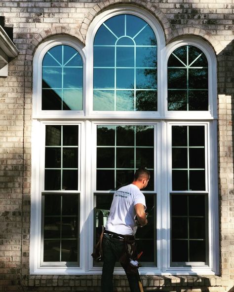 Palladian or palladium windows consist of double-hung windows, picture windows, and arched windows all mulled together to create a beautiful focal point. The Window Source Atlanta replaced these old wooden windows with arched replacement windows and double-hung windows. Thanks to our top notch installation crew! Do you have palladium windows replacement needs? Give us a … Palladium Windows, Old Wooden Windows, Old Wood Windows, Palladian Window, Vinyl Replacement Windows, Window Projects, Replacement Windows, Double Hung Windows, Ranch Style House Plans