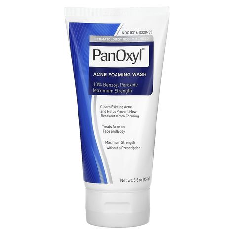 PanOxyl, Acne Foaming Wash, 10% Benzoyl Peroxide Maximum Strength, 5.5 oz (156 g) Panoxyl Acne Foaming Wash, Hydrating Cleanser, Acne Solutions, Benzoyl Peroxide, G 5, Acne Blemishes, Beauty Products Drugstore, Dermatologist Recommended, روتين العناية بالبشرة