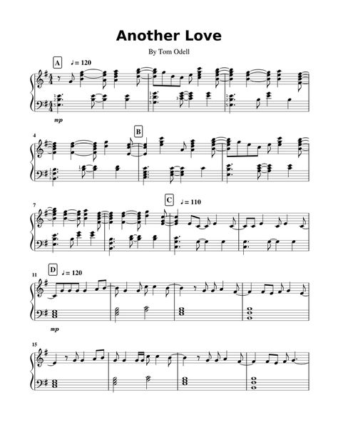 Print and download in PDF or MIDI Another Love - Tom Odell. Free Sheet music for Piano. Made by Hoertie. Another Love Piano Notes Easy, Another Love Violin, Another Love Piano Notes, Another Love Tom Odell Piano, Another Love Piano, Free Sheet Music For Piano, Popular Piano Sheet Music, Piano Songs Sheet Music, Piano Music Easy