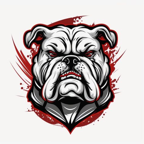 Bulldog Tattoo Design, English Bulldog Cartoon, Bulldog Logo Design, English Bulldog Drawing, Cartoon Bulldog, Bulldog Vector, Anjing Bulldog, Box Lacrosse, Fear Tattoo