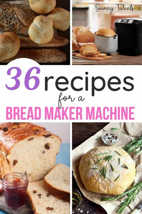 These recipes for homemade bread are easy and simple using a bread maker machine! Check out these bread machine recipes for a bread maker! Bread Machine Recipes Baked In Oven, Best Bread Machine Bread Recipes, Homemade Bread Breadmaker, Bread Machine Hacks, Flavored Bread Machine Recipes, Cuisinart Convection Bread Maker Recipes, Read Machine Recipes, Sourdough In Bread Machine, Savory Bread Machine Recipes