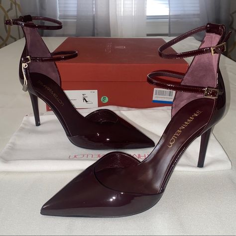 100% Authentic . So Brand New They Have Only Been Opened For Photos . Burgundy Patent Leather With Gold Hardware. 4 Inches Tall . European Size 39. Kindly Suggesting All Serious Buyers Please Research Your Size To Guarantee A Perfect Fit . Your Order Will Include Original Packaging, Dust Bag And Box (The Box Shows Very Faint Marks Due To It Protecting The Shoes During Moves And Storage. However It Is Still In Great Condition As Shown In Photos). Ready To Ship Same Day Of Your Order Monday-Friday Juju Walk, Wine Heels, Tamara Mellon Shoes, Wine Shoes, Shiny Boots, Office Siren, Burgundy Boots, Burgundy Heels, Fashion Reference