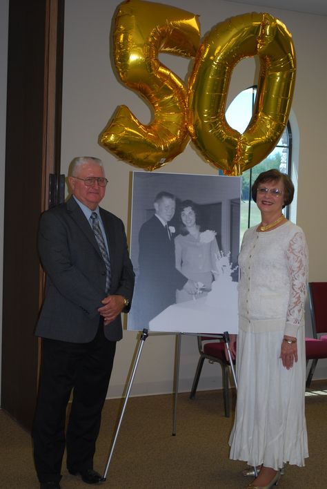 50th Wedding Anniversary Reception, this was my favorite thing, HUGE bang for our buck!  Office Depot made "Enginnering print" & mounted for $17.08, balloons ordered fr. Party City 50th Anniversary Theme Ideas, Anniversary Reception Ideas, 50 Th Wedding Anniversary Ideas, 50 Anniversary Ideas, 50 Wedding Anniversary Party Ideas, Wedding Anniversary Reception, 50th Wedding Anniversary Party Ideas, Golden Anniversary Party, Anniversary Reception