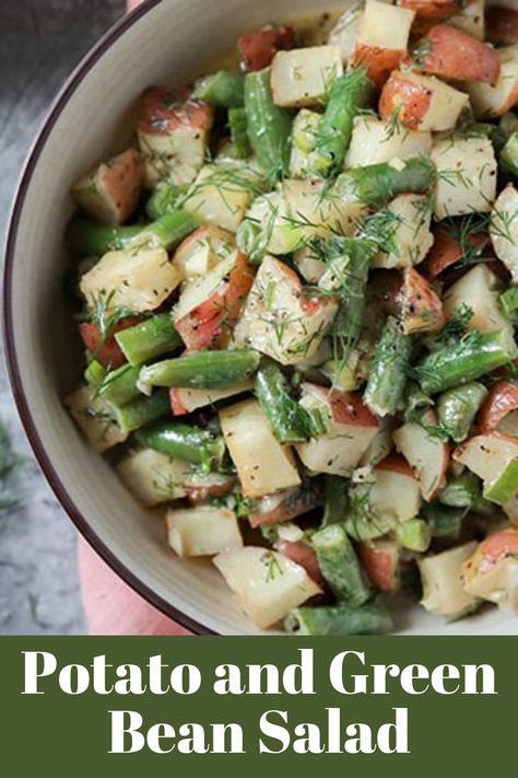 Potato And Green Bean Salad Recipe, Green Bean And Potato Salad, Potato Green Bean Salad, Potato Salad With Green Beans, Potato And Green Bean Salad, Green Bean Potato Salad, Baby Potato Salad, Potato And Green Bean, Traditional Potato Salad