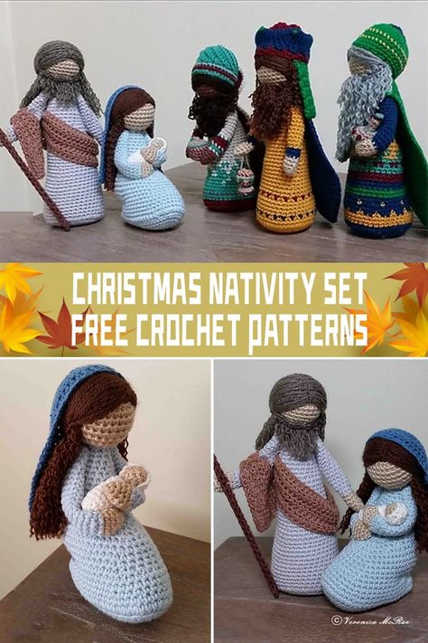 These eight FREE Christmas Nativity Set Crochet Patterns offer crafters a delightful opportunity to merge their creative talents with their faith and tradition during the Christmas season. #freecrochetpatterns Amigurumi Free Pattern Animals, Animals To Crochet, Crochet Baby Doll, Fancy Crochet, Christmas Crochet Patterns Free, Christmas Nativity Set, Frocks Design, Crochet Xmas, Crochet Christmas Decorations